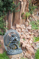 Image showing Tantric Deities statue in Ritual Embrace located in a mountain g