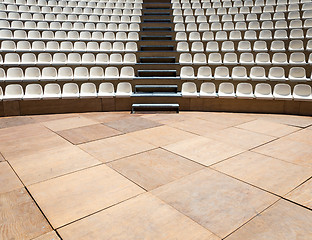 Image showing Rows of plastic seats