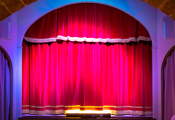 Image showing Theatre curtain on stage