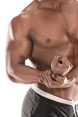 Image showing Fit young man with beautiful torso isolated on white background