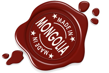 Image showing Label seal of made in  Mongolia