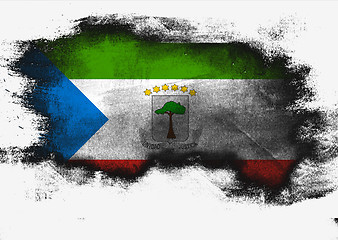 Image showing Equatorial Guinea flag painted with brush