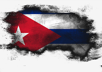 Image showing Cuba flag painted with brush