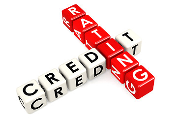 Image showing Credit rating buzzword in red and white