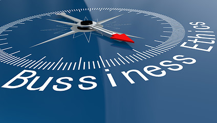 Image showing Blue compass with Bussiness Ethics word