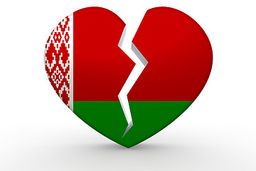 Image showing Broken white heart shape with Belarus flag