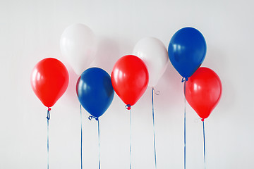 Image showing party decoration with red, white and blue balloons