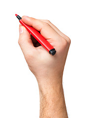 Image showing Hand with red marker