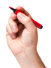 Image showing Hand with red marker