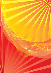 Image showing Abstract background with red and yellow strips and stars