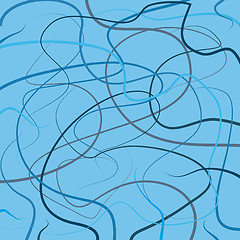 Image showing Blue abstract background with curls