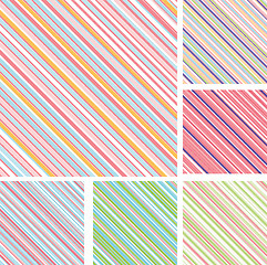 Image showing Set of abstract colorful backgrounds with strips