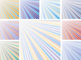 Image showing Set of abstract colorful backgrounds with strips, part 10