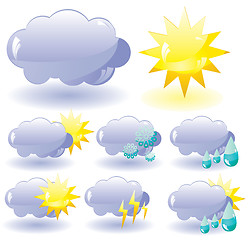 Image showing Set of glass Weather icons