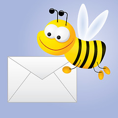 Image showing Envelope for e-mail with bee