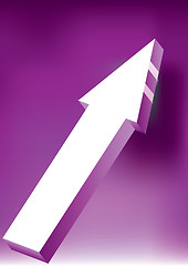 Image showing  Onward & Upward Arrow on purple background - 3D Glossy Icon