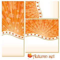 Image showing Set of autumn banners and backgrounds