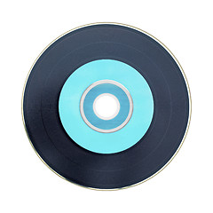 Image showing Black and pastel green cd isolated on white background.