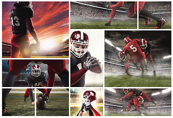 Image showing The collage about american football players