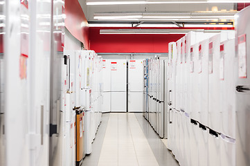 Image showing rows of refrigerators in appliance store