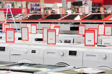 Image showing washing mashines in appliance store showroom