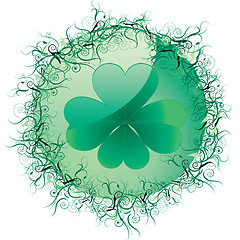 Image showing Green clover button for St.Patrick day