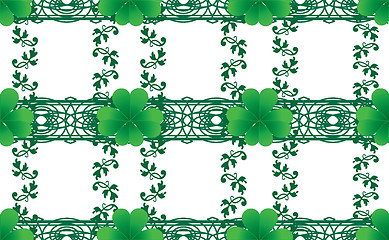 Image showing Clover seamless background for St. Patrick`s day