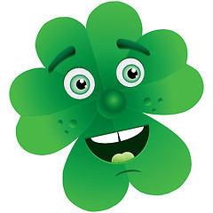 Image showing Clover for St. Patrick`s Day with face