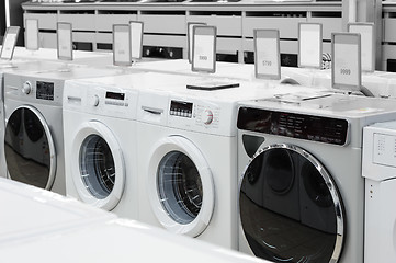 Image showing washing mashines in appliance store