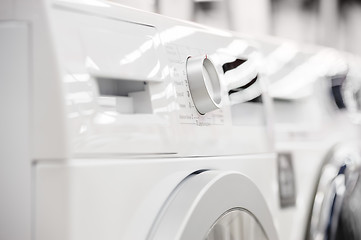 Image showing washing mashines closeup in appliance store