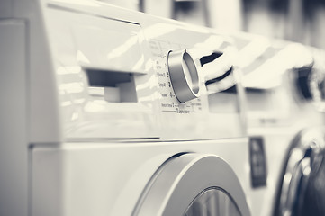 Image showing washing mashines closeup in appliance store