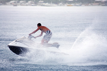 Image showing Man on water scooter