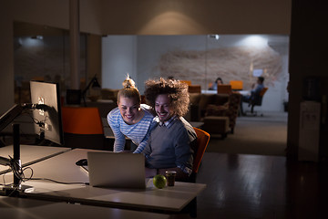 Image showing young designers in the night office