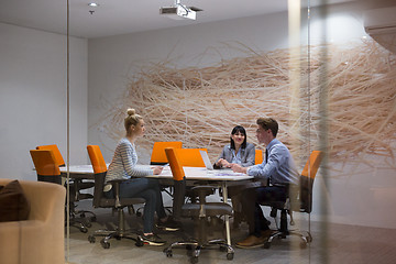 Image showing Business Team At A Meeting at modern office building