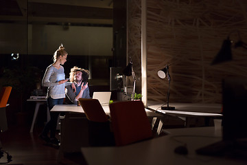 Image showing young designers in the night office