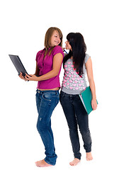 Image showing Teenager schoolgirls