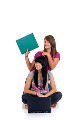 Image showing Teenager girls studying