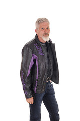 Image showing Middle age man standing with jacket