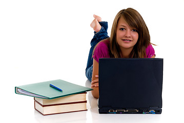 Image showing Teenager girl studying