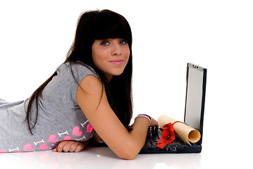 Image showing Teenager schoolgirl