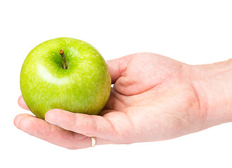 Image showing Hand with green apple