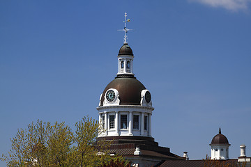 Image showing Roof towers and clock of City Hall Kingston 