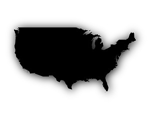 Image showing Map of the USA with shadow