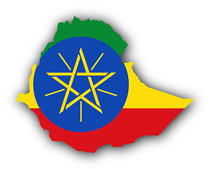 Image showing Map and flag of Ethiopia