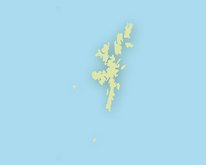 Image showing Map of the Shetlands with shadow