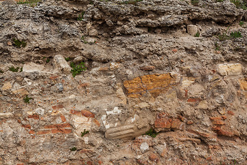 Image showing Texture of cutted ground in ancient city Hierapolis near Pamukkale, Turkey