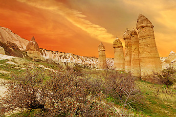 Image showing Stone cliffs looks like a Fairy houses in Love valley