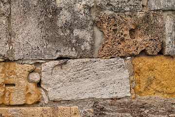 Image showing Texture of stone wall in ancient city, Hierapolis