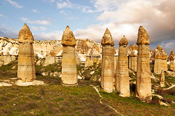 Image showing Stone cliffs looks like a Fairy houses in Love valley