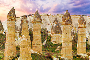 Image showing Stone cliffs looks like a Fairy houses in Love valley